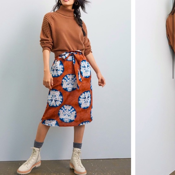 Anthropologie NWT Lanai MIDI Skirt Size XSP.